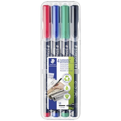 Staedtler Folienstift Lumocolor® permanent 317 317 WP4 Permanent marker Különböző színű Vízálló: Igen