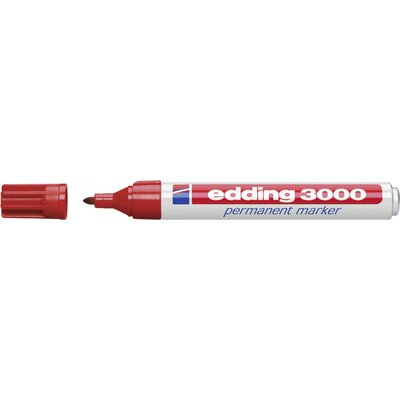 Edding 3000 4-3000-1-1002 Permanent marker Piros Vízálló: Igen