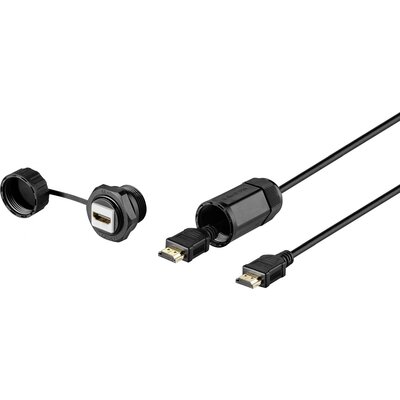 Renkforce RF-3770958 HDMI Csatlakozókábel [1x HDMI dugó - 1x HDMI alj] Fekete vízálló 1.00 m