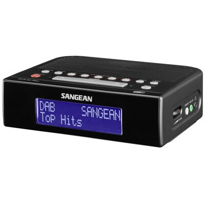 Sangean DCR-89+ Rádiós ébresztőóra DAB+, URH AUX, USB Akkutöltő funkció, Ébresztő funkció Fekete