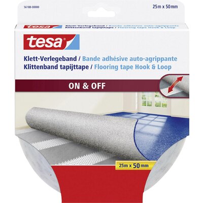 tesa Tesa Tépőzár fektető szalag Felragasztható (H x Sz) 25 m x 50 mm Fehér 1 db