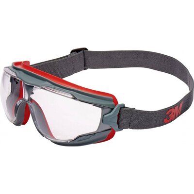 3M Goggle Gear 500 GG501 Teljes védőszemüveg Párásodás mentes Szürke, Piros