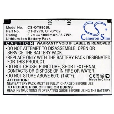 CAMERON SINO CS-OT980SL CAMERON SINO Li-Ion akkumulátor (3.7V/1000mAh, Alcatel CAB3170000C1 kompatibilis)