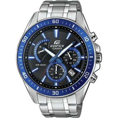 Casio Kronográf Karóra EFR-552D-1A2VUEF (H x Sz x Ma) 53 x 47 x 12.3 mm Ezüst-kék Ház anyaga=Nemesacél Anyag (karpánt)=Nemesacél