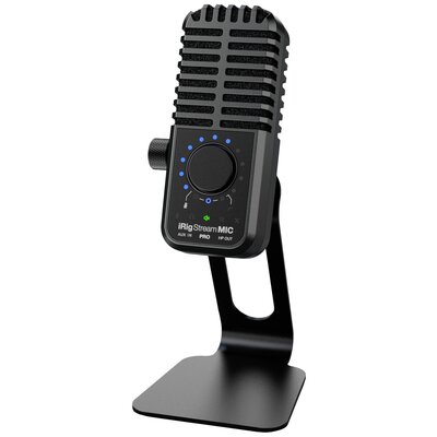 IK Multimedia iRig Stream Mic Pro Álló Stúdió mikrofon Átviteli mód:Vezetékes Állvánnyal, Vezetékkel