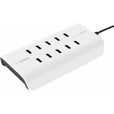 USB töltőállomás, 10 USB aljzat, max. 2400 mA, Belkin RockStar B2B139vf