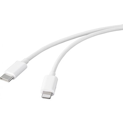Basetech USB kábel USB 2.0 USB-C® dugó, Apple Lightning dugó 1.00 m Fehér BT-2347613