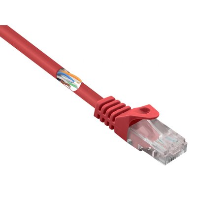 Basetech BT-2272248 RJ45 Hálózati kábel, patchkábel CAT 5e U/UTP 1.00 m Piros Védővel 1 db