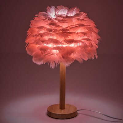 Asztali lámpa éjjeliszekrény toll Art Deco rózsaszín rózsaszín CBDPH
