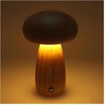 Asztali lámpa éjjeliszekrény gomba Art Deco fa színű MTWTHN