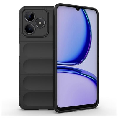 Szilikon telefonvédő (ütésállóság, kameravédő, 3D) FEKETE [Realme C51]