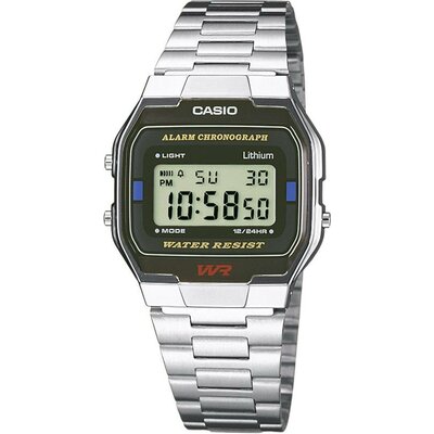 Casio Kronográf Karóra A163WA-1QES (H x Sz x Ma) 36.8 x 33 x 9.1 mm Ezüst Ház anyaga=Nemesacél Anyag (karpánt)=Nemesacél