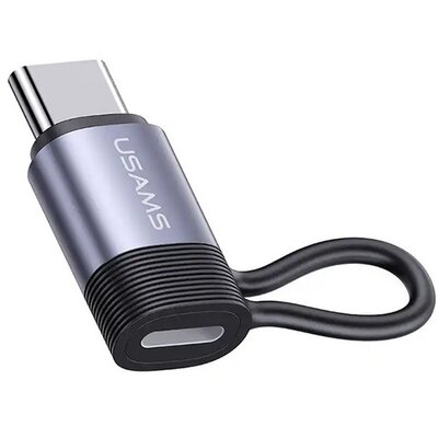 USAMS SJ677LN01 USAMS AU17 adapter (Lightning aljzat - Type-C) FEKETE [Apple IPAD Air 13 (2024), Xiaomi Pad 6S Pro, Apple IPAD Pro 11 (2024), Apple IPAD Air 11 (2024), Apple IPAD Pro 13 (2024)]