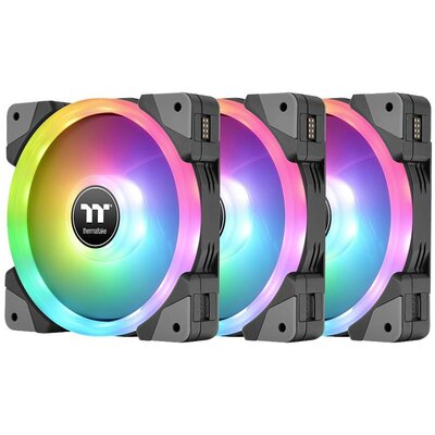 Thermaltake CL-F144-PL14SW-A Számítógépház ventilátor Fekete, Átlátszó, RGB (Sz x Ma x Mé) 140 x 140 x 25 mm RGB világítás vezérléssel