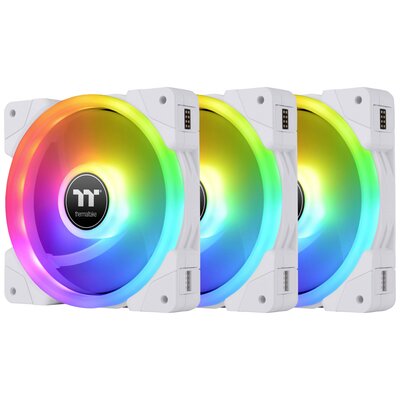 Thermaltake CL-F161-PL12SW-A Számítógépház ventilátor Fehér, Átlátszó, RGB (Sz x Ma x Mé) 120 x 120 x 25 mm RGB világítás vezérléssel