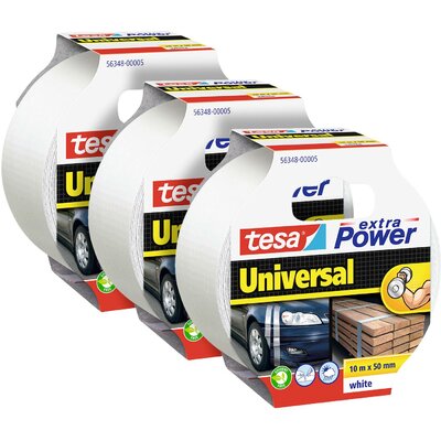 tesa UNIVERSAL 56348 Szövet ragasztószalag Fehér (H x Sz) 10 m x 50 mm 3 db