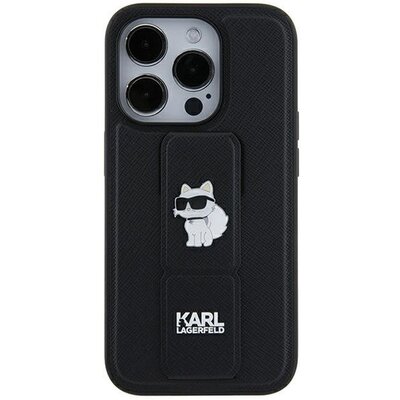 Eredeti tok KARL LAGERFELD KLHCN61GSACHPK for iPhone 11 (Gripstand Saffiano choupette PIN / black)