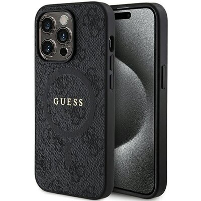 Eredeti tok GUESS GUHMP15LG4GFRK for iPhone 15 Pro (Compatible with Magsafe / 4G Ring classic logo / black)