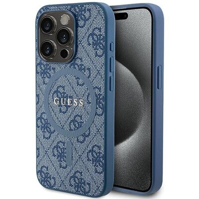 Eredet tok GUESS GUHMP15LG4GFRB for iPhone 15 Pro (Compatible with Magsafe / 4G Ring classic logo / blue)