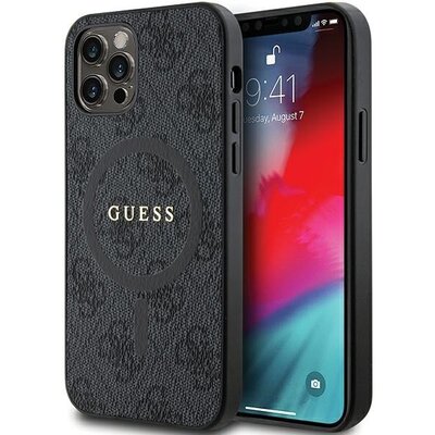 Eredeti tok GUESS GUHMP12MG4GFRK for iPhone 12/12 Pro (Compatible with Magsafe / 4G Ring classic logo / black)