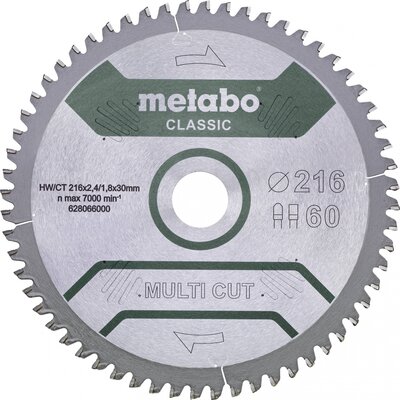 Metabo MULTI CUT CLASSIC 628666000 Körfűrészlap 254 x 30 x 1.8 mm Fogak száma (collonként): 60 1 db