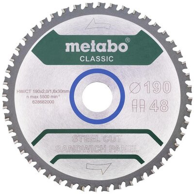 Metabo 628684000 Körfűrészlap 190 x 30 mm Fogak száma (collonként): 48 1 db