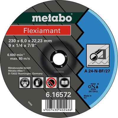 Metabo 616560000 Nagyolótárcsa, hajlított Furat átmérő 22.23 mm 10 db