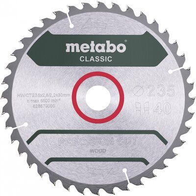 Metabo 628679000 Körfűrészlap 235 x 30 x 2 mm Fogak száma (collonként): 40 1 db