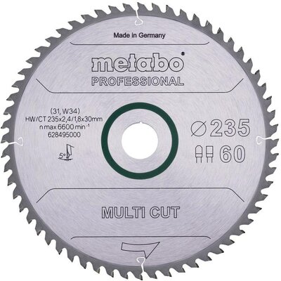 Metabo 628495000 Körfűrészlap 235 x 30 x 2.4 mm Fogak száma (collonként): 60 1 db