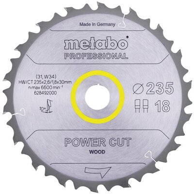 Metabo 628492000 Körfűrészlap 235 x 30 x 2.6 mm Fogak száma (collonként): 18 1 db