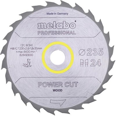 Metabo 628493000 Körfűrészlap 235 x 30 x 2.6 mm Fogak száma (collonként): 24 1 db