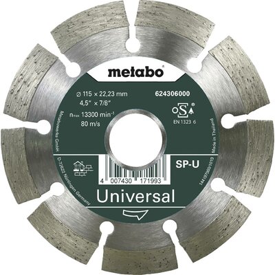 Metabo 624295000 Gyémánt bevonatú vágótárcsa Ø 115 mm Furat átmérő 22.23 mm Beton 1 db