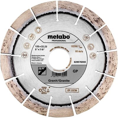 Metabo 628576000 Gyémánt bevonatú vágótárcsa Ø 125 mm Furat átmérő 22.23 mm 1 db