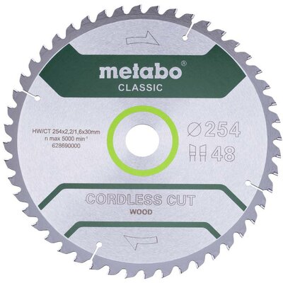 Metabo cordless cut wood - classic 628690000 Körfűrészlap 254 x 30 mm Fogak száma (collonként): 48 1 db