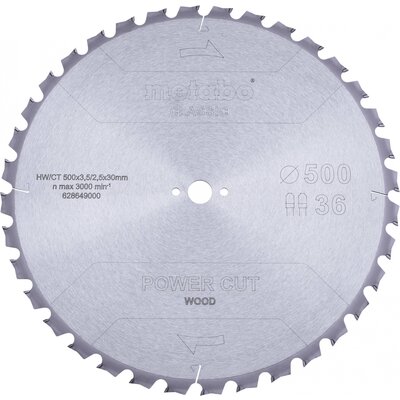 Metabo POWER CUT WOOD CLASSIC 628649000 Körfűrészlap 500 x 30 x 2.8 mm Fogak száma (collonként): 36 1 db