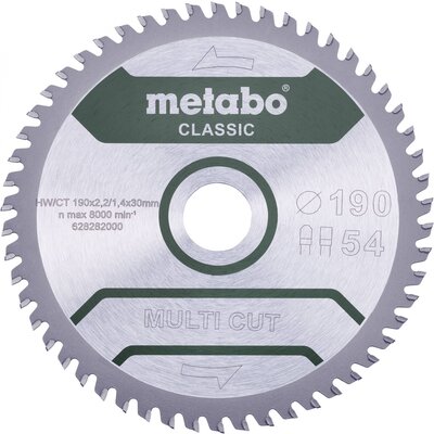 Metabo MULTI CUT CLASSIC 628282000 Körfűrészlap 190 x 30 x 1.4 mm Fogak száma (collonként): 54 1 db