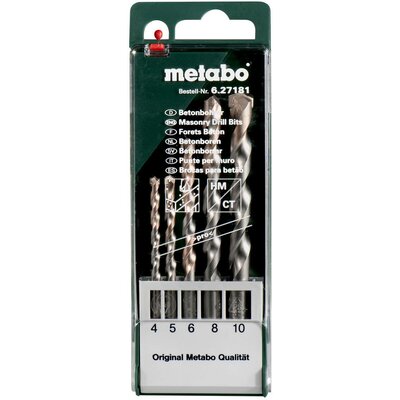 Metabo 627181000 Beton spirálfúró készlet 5 részes 4 mm, 5 mm, 6 mm, 8 mm, 10 mm 5 db