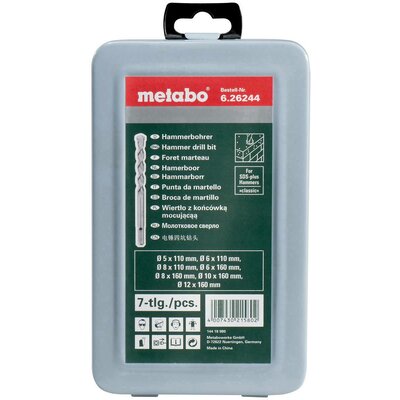 Metabo 626244000 Beton spirálfúró készlet 7 részes 5 mm, 6 mm, 6 mm, 8 mm, 8 mm, 10 mm, 12 mm 7 db