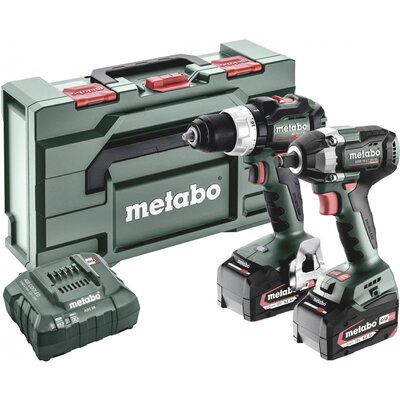 Metabo BSLBL+SSWLT300BL 685203000 Akkus fúrócsavarozó, Akkus ütvecsavarozó 18 V 5.2 Ah Lítiumion akkuval, Töltővel