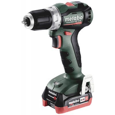 Metabo PowerMaxx BS 12 BL 601044800 Akkus fúrócsavarozó 12 V 4 Ah Lítiumion 2. akkuval, Töltővel, kefe nélkül