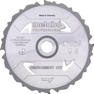 Metabo FIBERCEMENT CUT PROFESSIONAL 628287000 Körfűrészlap 160 x 20 x 1.6 mm Fogak száma (collonként): 4 1 db