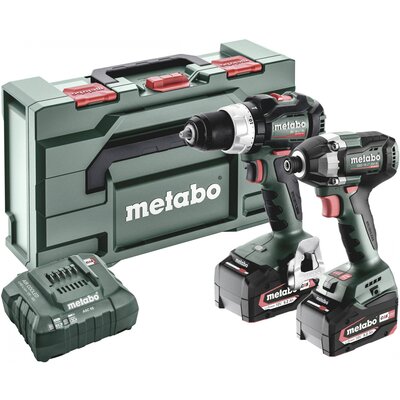 Metabo BSLBL+SSD200LTBL 685196000 Akkus fúrócsavarozó, Akkus ütvecsavarozó 18 V 5.2 Ah Lítiumion akkuval, Töltővel