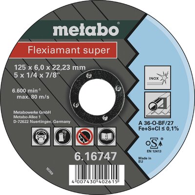 Metabo 616747000 Flexiamant super Csiszolótárcsa Ø 125 mm Furat átmérő 22.23 mm 25 db