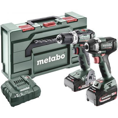 Metabo BSLBL+SSWLT300BL 685202000 Akkus fúrócsavarozó, Akkus ütvecsavarozó 18 V 5.2 Ah Lítiumion akkuval, Töltővel