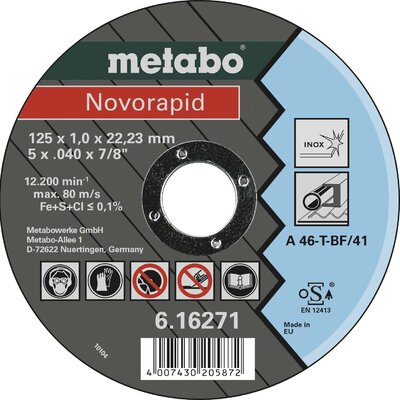 Metabo NOVORAPID 616271000 Vágótárcsa, egyenes 125 mm 1 db