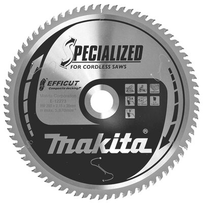 Makita E-12273 Körfűrészlap 260 x 30 x 2.15 mm Fogak száma (collonként): 75 1 db