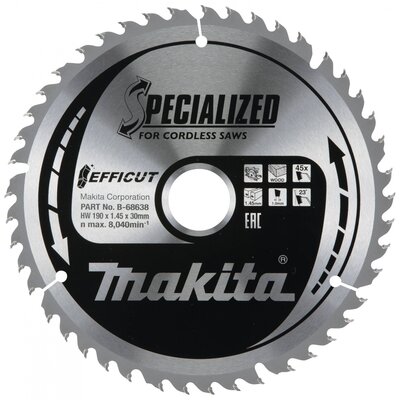 Makita B-68638 Körfűrészlap 190 x 30 x 1.45 mm Fogak száma (collonként): 45 1 db