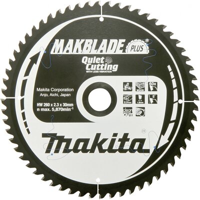 Makita MAKBLADE B-32524 Keményfém körfűrészlap 260 x 30 x 1.8 mm Fogak száma (collonként): 60 1 db