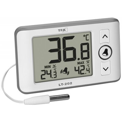 TFA Dostmann Digitales Profi-Thermometer mit Kabelfühler LT 202 Hőmérő Fehér