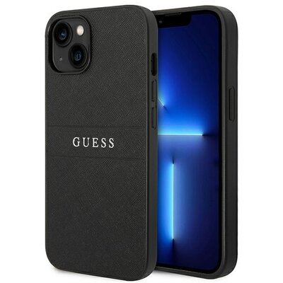 Eredeti tok GUESS GUHCP14MPSASBBK for iPhone 14 PLUS (Saffiano With Metal Logo / black)